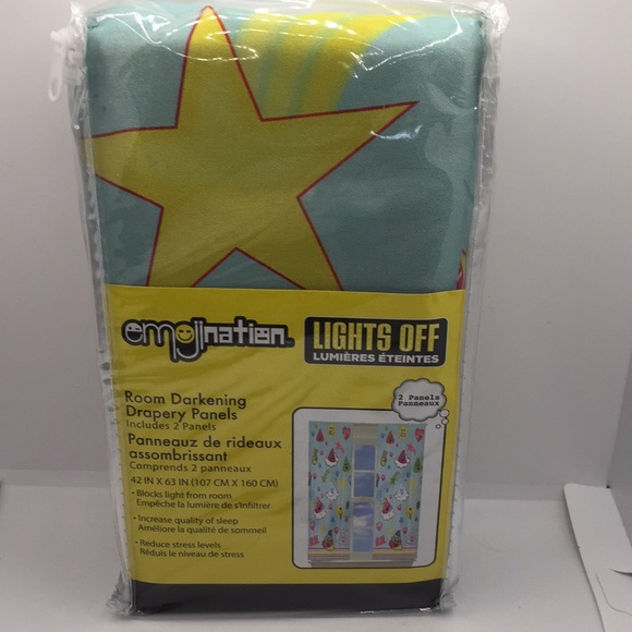 Emoji Raining Emoji's Room Darkening Drapes Panels Window Curtains 42 x … - Picture 13 of 16